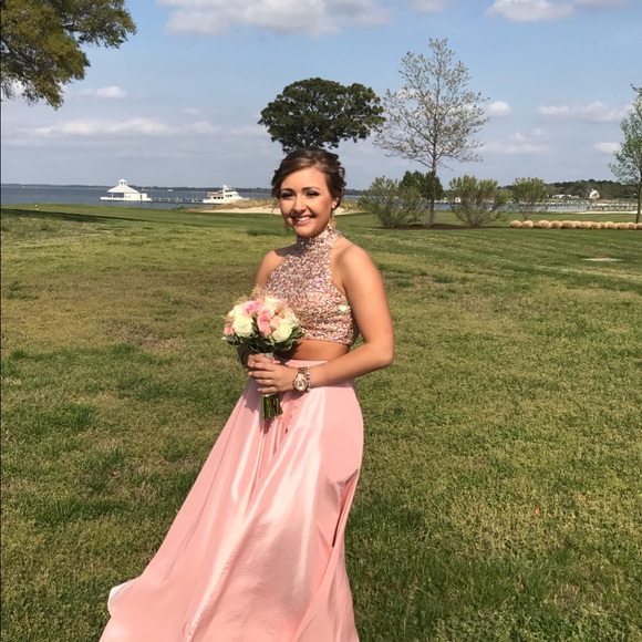 Pink Sherri Hill Two Piece Dress - Picture 4 of 4